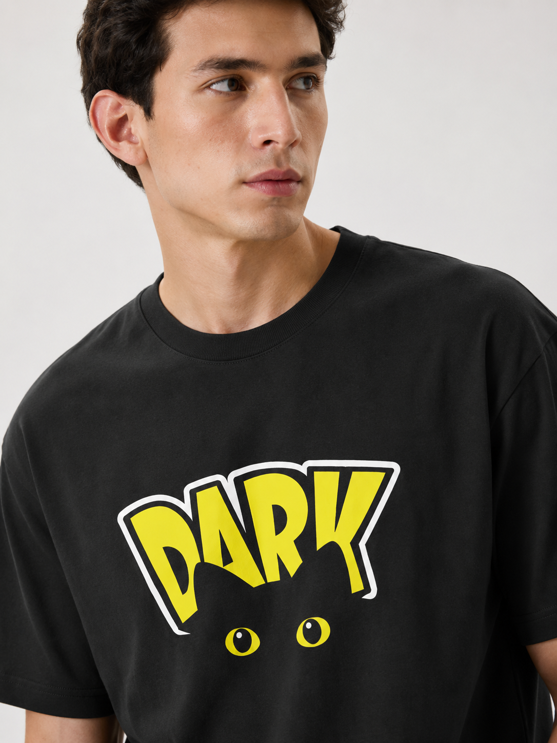 DARK Eyes Oversized Graphic T-Shirt – Black Unisex Minimal Streetwear Tee