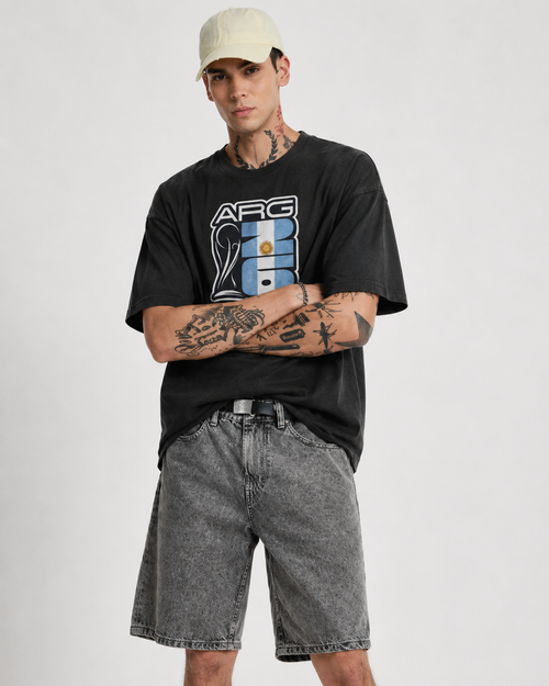 Argentina World Cup 2026 Trophy Oversized Graphic T-Shirt – Black Unisex Football Fan Tee
