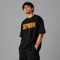 Spain World Cup 2026 Oversized Graphic T-Shirt – Black Unisex Football Fan Tee