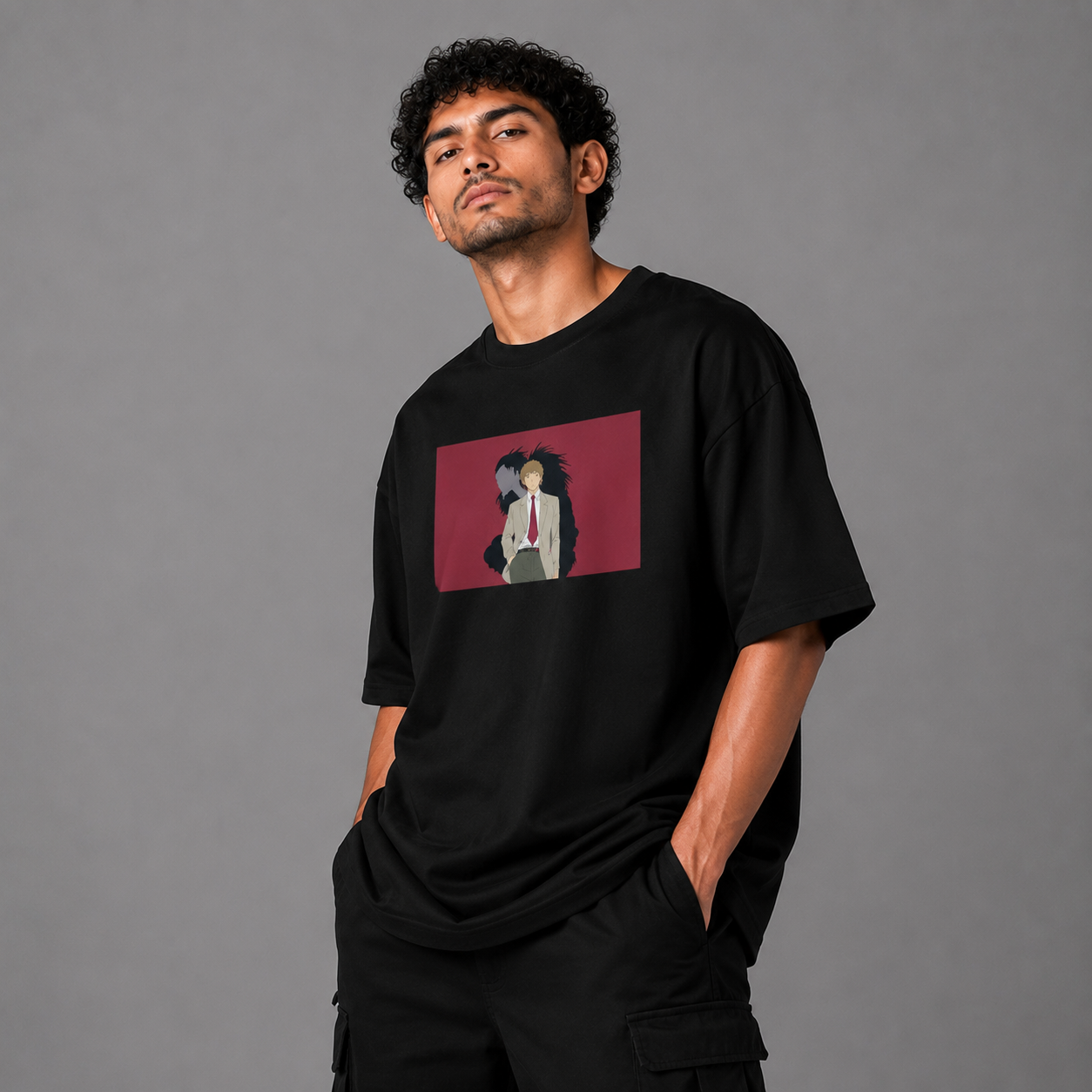 Shadow of Ambition Oversized Graphic T-Shirt – Black Unisex Streetwear Tee