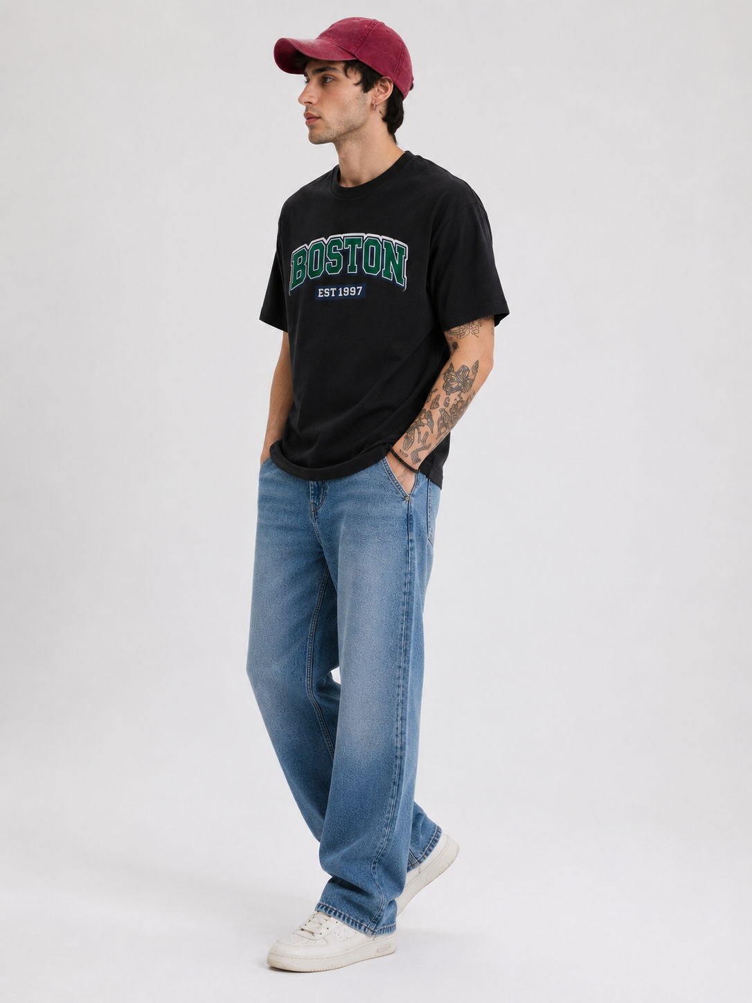 retro Boston EST 1997 Oversized Graphic T-Shirt – Black Unisex Streetwear Tee