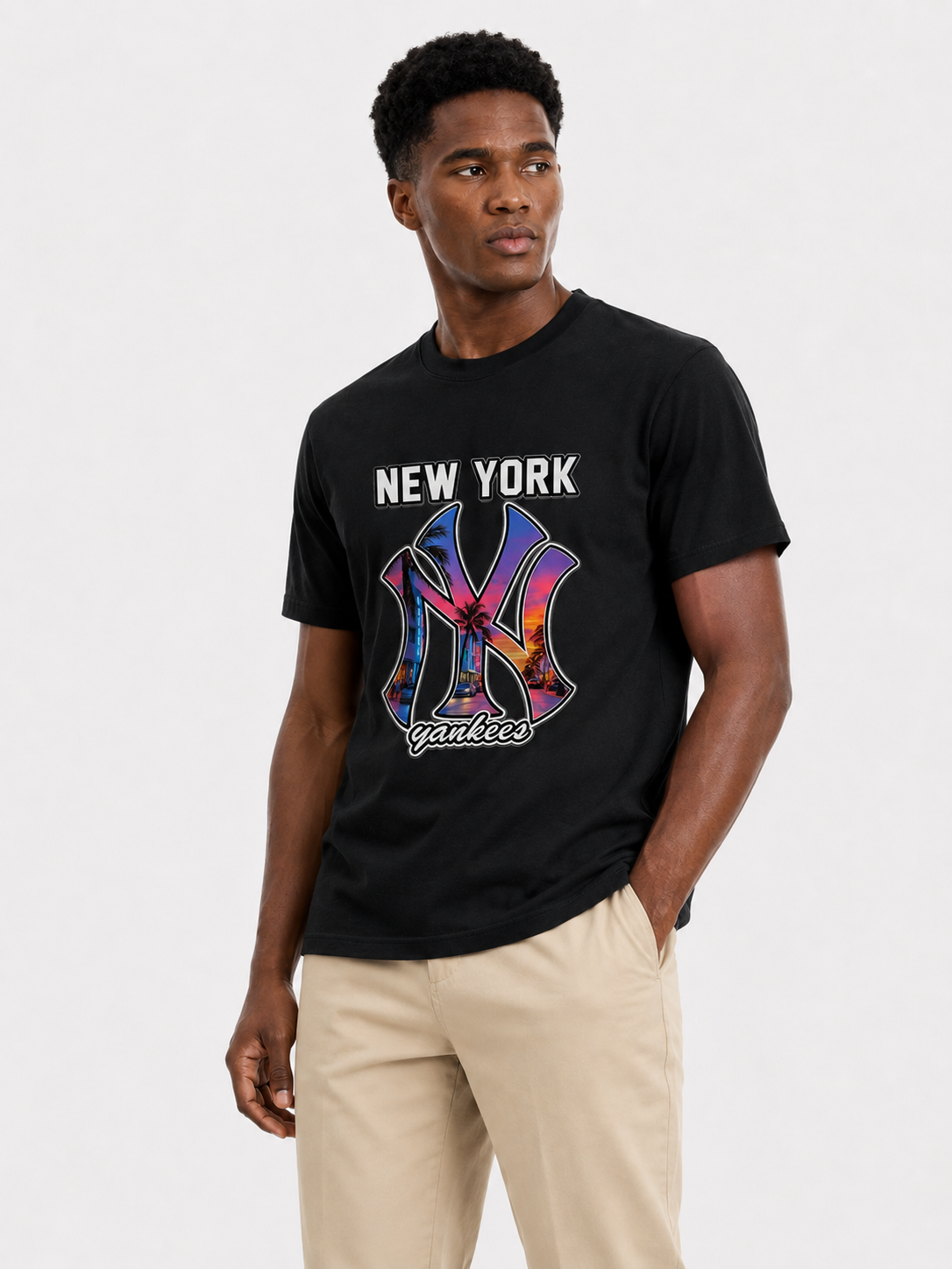 OBSIDIAN New York Sunset Oversized Graphic T-Shirt – Black | Premium Streetwear Tee