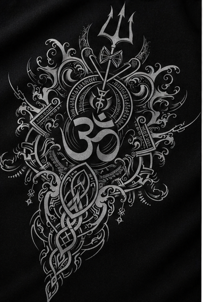 Om Trishul™ Oversized Graphic T-Shirt