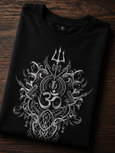 Om Trishul™ Oversized Graphic T-Shirt