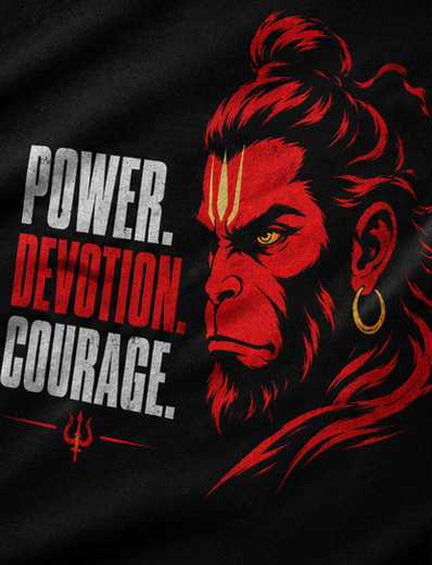 hanuman ji black oversized standard unisex crew T-shirt