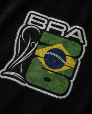 Brazil World Cup 2026 Trophy Oversized Graphic T-Shirt – Black Unisex Football Fan Tee