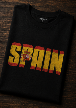 Spain World Cup 2026 Oversized Graphic T-Shirt – Black Unisex Football Fan Tee