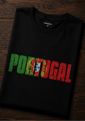 Portugal World Cup 2026 Vintage Oversized Graphic T-Shirt – Black Unisex Football Fan Tee