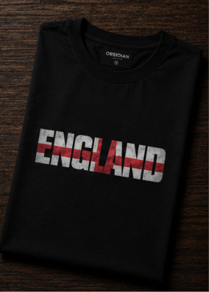 England World Cup 2026 Oversized Graphic T-Shirt – Black Unisex Football Fan Tee