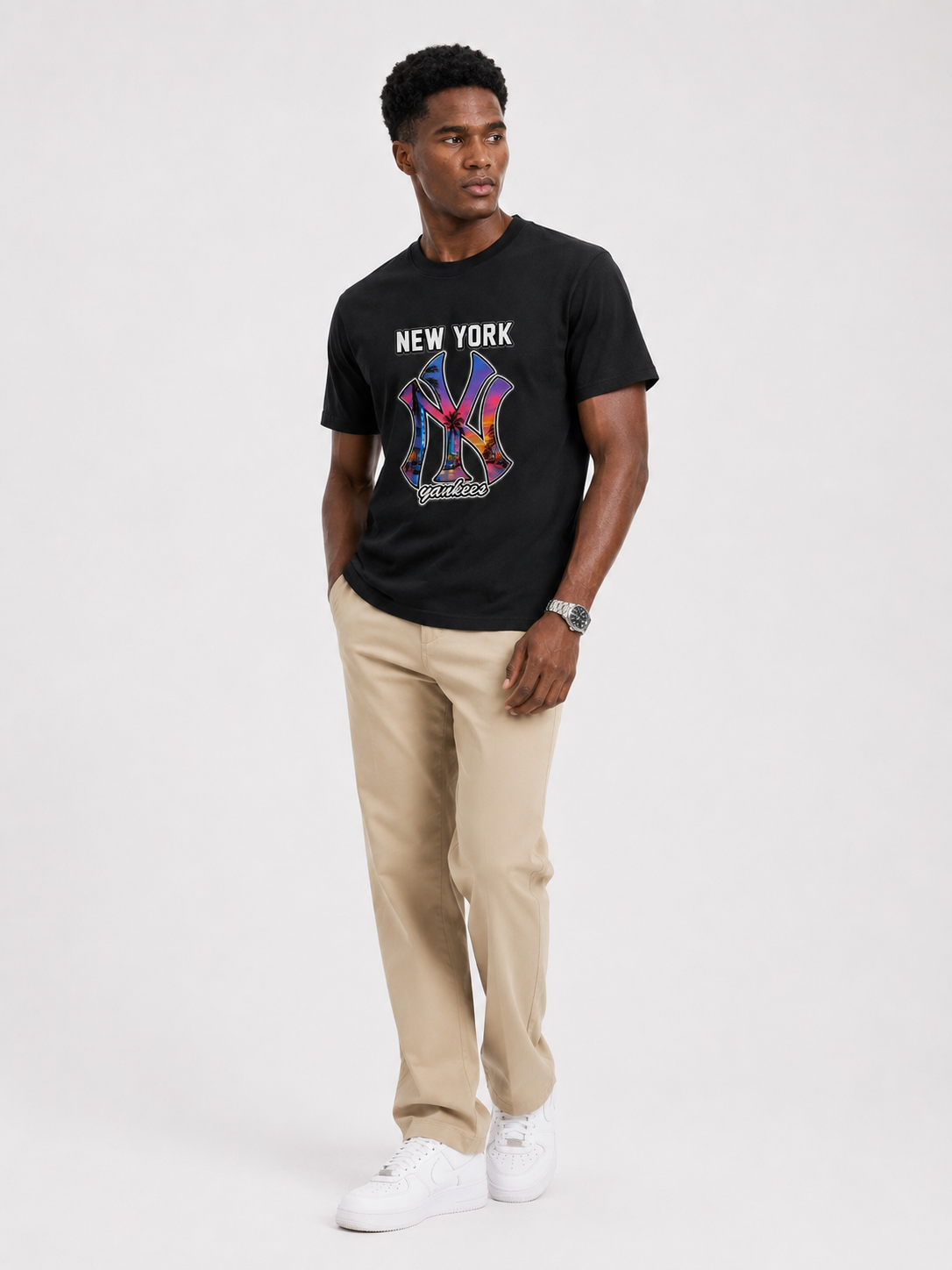 OBSIDIAN New York Sunset Oversized Graphic T-Shirt – Black | Premium Streetwear Tee