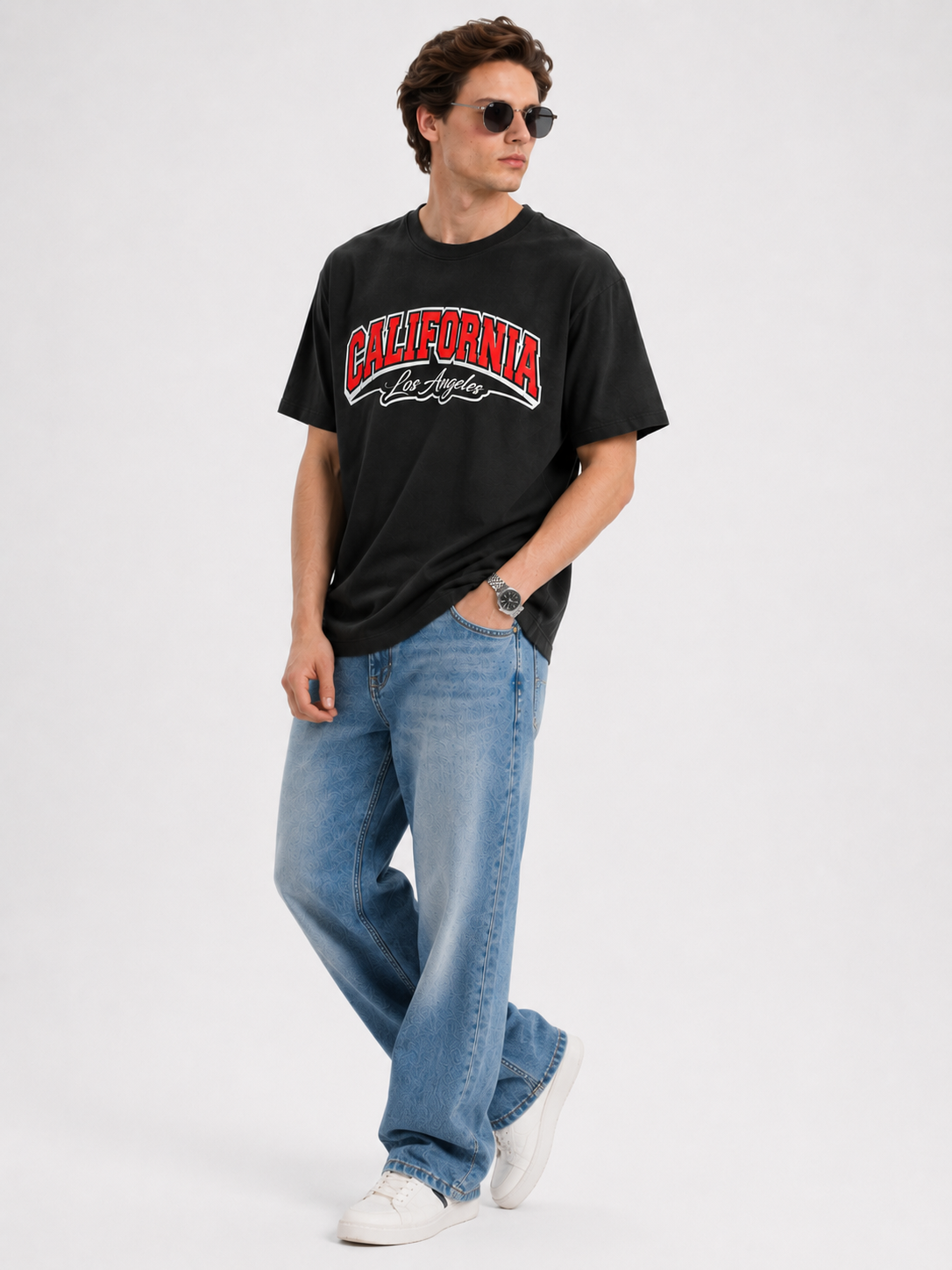 OBSIDIAN California Los Angeles Oversized Graphic T-Shirt – Black | Premium Cotton Streetwear Tee