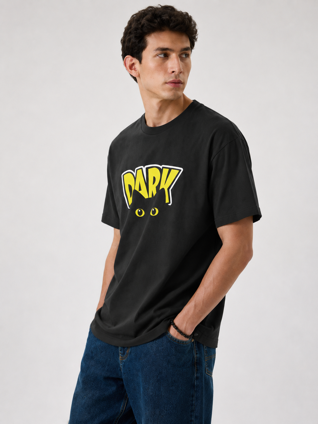 DARK Eyes Oversized Graphic T-Shirt – Black Unisex Minimal Streetwear Tee
