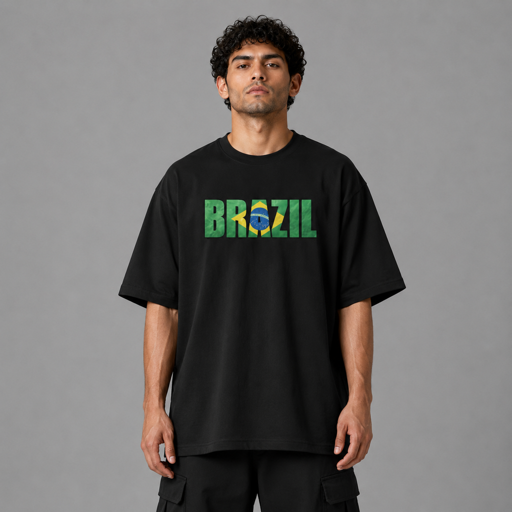 Brazil World Cup 2026 vintage Oversized Graphic T-Shirt – Black Unisex Football Fan Tee