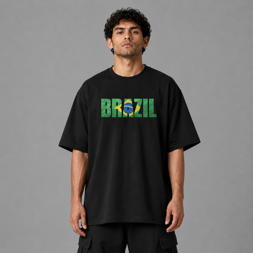 Brazil World Cup 2026 vintage Oversized Graphic T-Shirt – Black Unisex Football Fan Tee