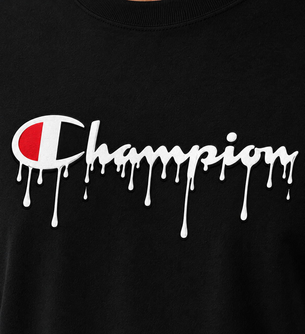 OBSIDIAN Champion Drip Graphic Oversized T-Shirt – Black | Premium Streetwear Tee