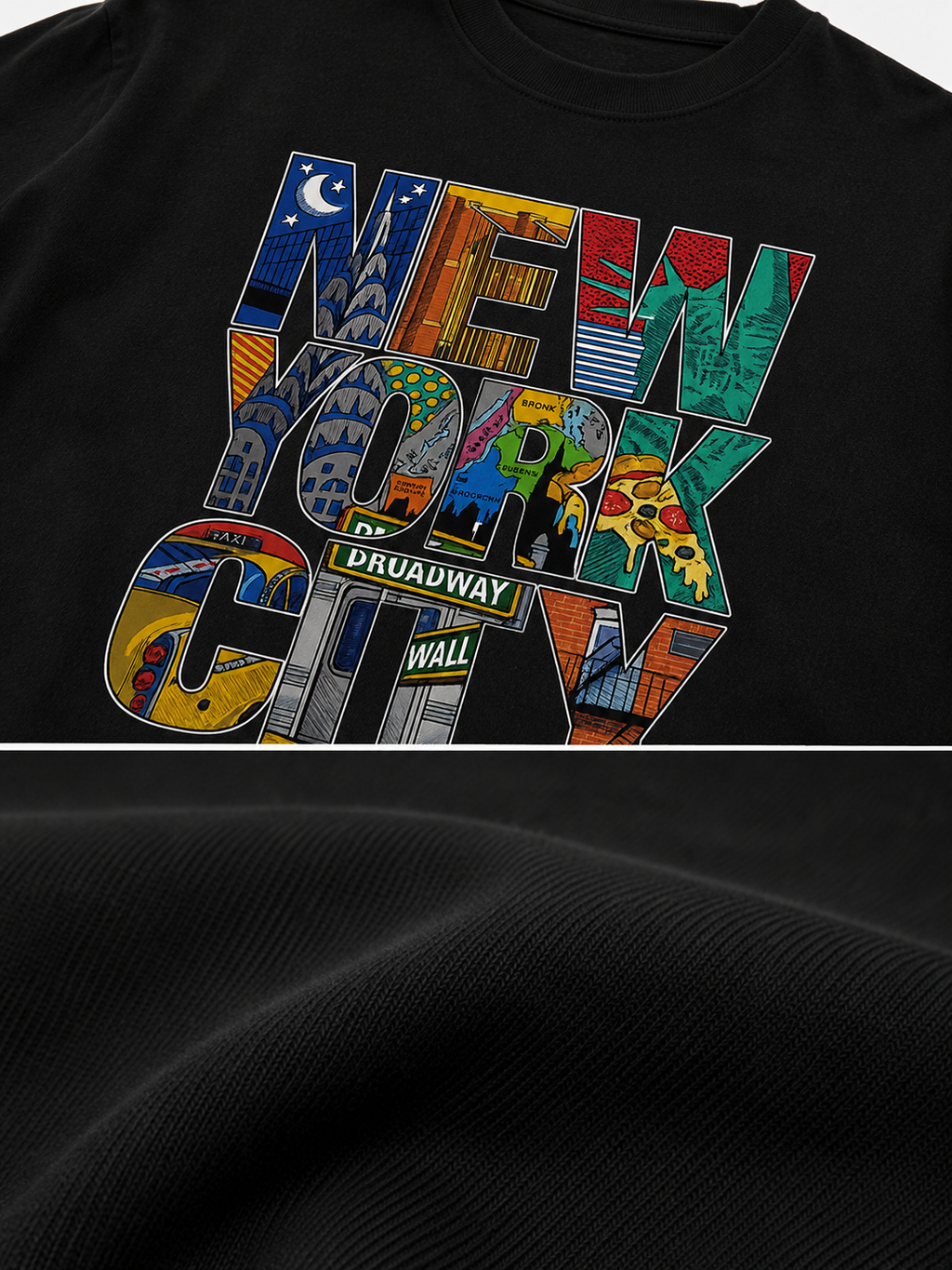 OBSIDIAN New York City Oversized Graphic T-Shirt – Black | Vintage NYC Streetwear Tee