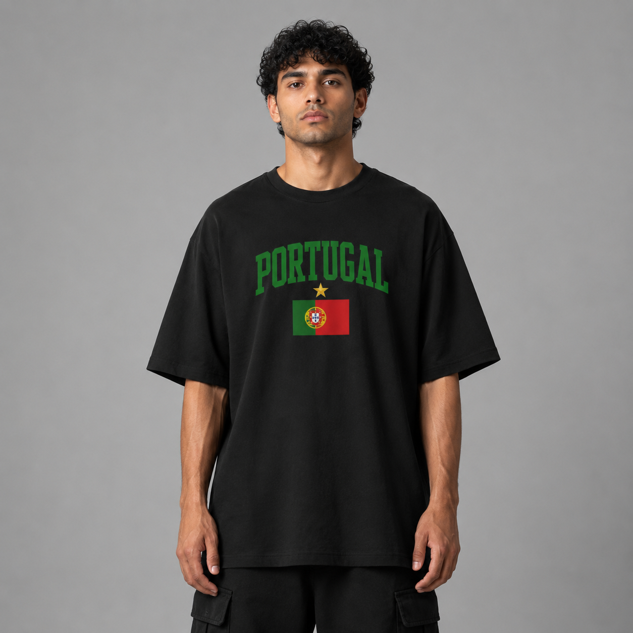 Ronaldo Portugal World Cup 2026 Oversized Graphic T-Shirt – Black Unisex Football Fan Tee