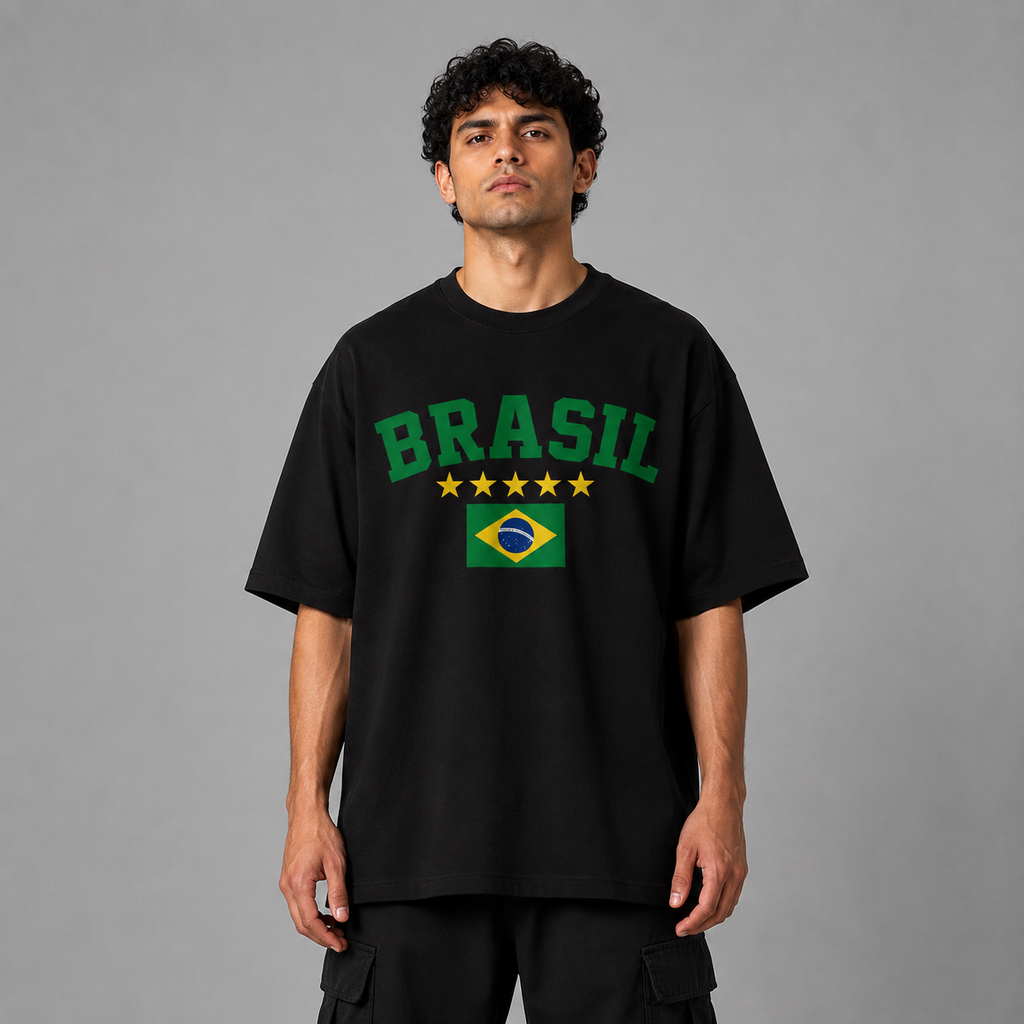 Neymar|Brasil World Cup 2026 Oversized Graphic T-Shirt – Black Unisex Football Fan Tee