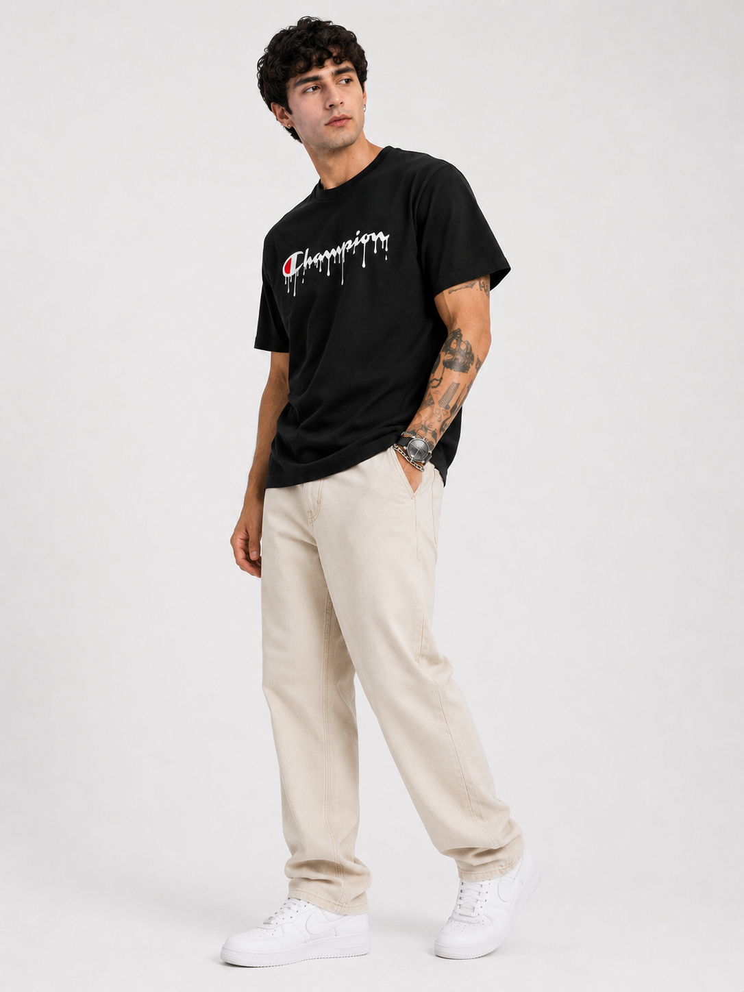 OBSIDIAN Champion Drip Graphic Oversized T-Shirt – Black | Premium Streetwear Tee