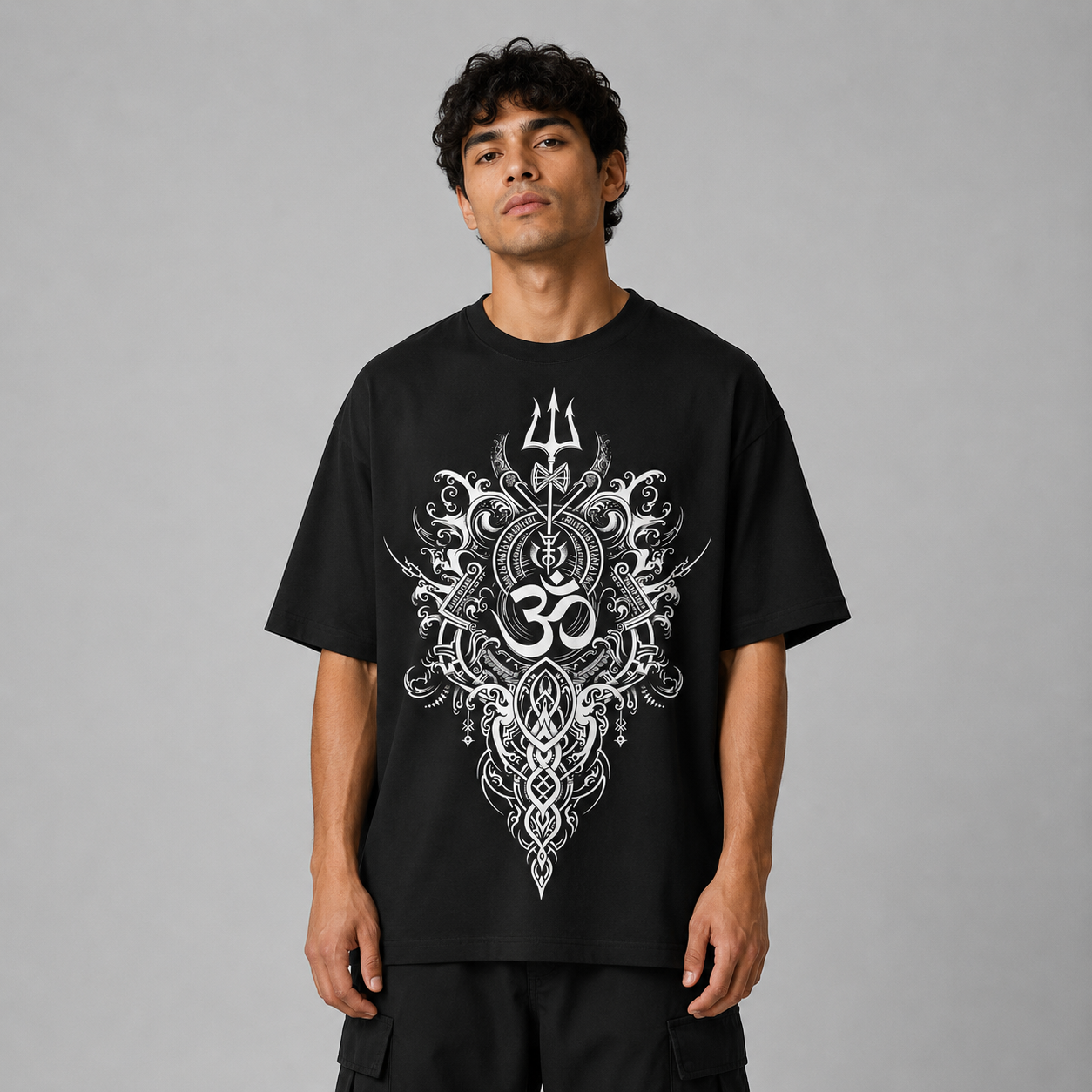 Om Trishul™ Oversized Graphic T-Shirt