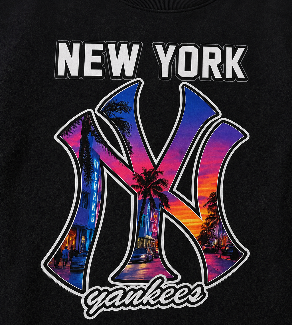 OBSIDIAN New York Sunset Oversized Graphic T-Shirt – Black | Premium Streetwear Tee